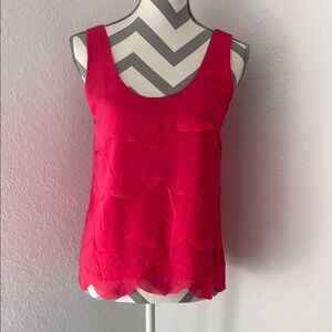Naked Zebra Hot Pink Asymmetrical Tiered Tank Top